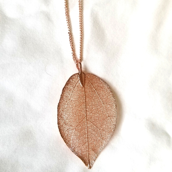 H&M Jewelry - NWT Rose Gold Long Leaf Necklace